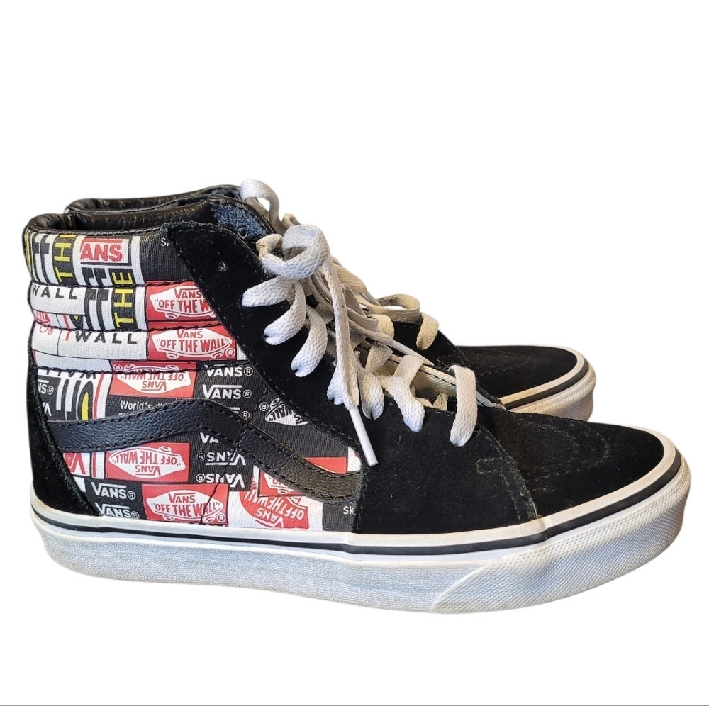 VANS SK8-HI Label Mix High Top Black Suede Canvas Skateboard Shoes M 4.5 W 6